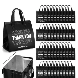 Custom Disposable Non Woven Food Takeaway Cold Hot Drink Coffee Packaging Pack Thermal Restaurant Take Away Bag for Cup Delivery