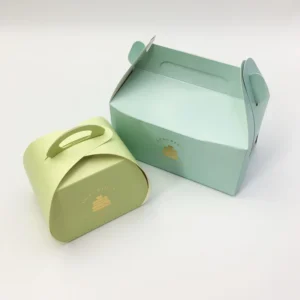 Custom Disposable Paper Pastry Bread Cheese Cake Dessert Box With Handle