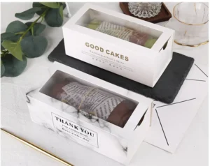 Custom Disposable Rectangular Drawer-Type Food-Grade Baking Paper Cake Gift Box, Dessert Display Container, Matt