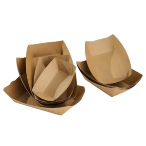 Custom Disposable Waterproof Oil Proof Kraft Paper Food Trays and Boxes