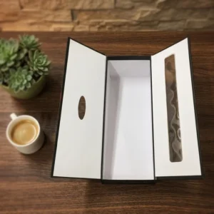 Custom Double-Door Curler Paper Gift Box with Transparent Windows