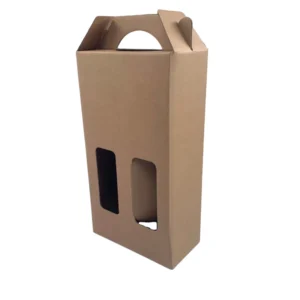 Custom Double and Single Bottle Embossed Vodka and Fruit Wine Kraft Paper Magnetic Gift Box with Handle