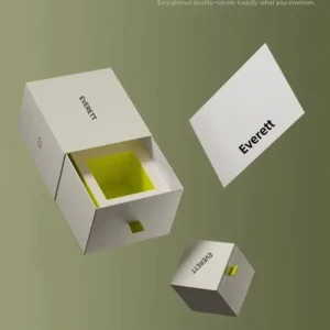 Custom Drawer-Style Cosmetic Gift Box with Handle, Art Paper, Logo Printing, and Embossing
