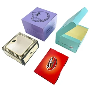 Custom Easy-Fold Reusable Recycled Kraft Paper Window Box for Sandwiches and Cakes