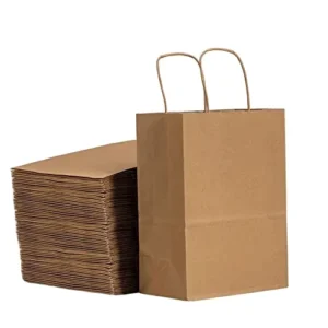 Custom Eco Friendly Biodegradable Brown Fast Food To Go Delivery Paperbag Restaurant Takeout Packaging Take Away Kraft Paper Bag