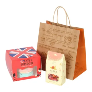 Custom Eco Friendly Biodegradable Brown Fast Food to Go Delivery Paperbag Restaurant Takeout Packaging Take Away Kraft Paper Bag