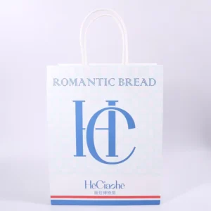 Custom Eco-Friendly Biodegradable Kraft Paper Bags with Handles for Fast Food and Restaurant Packaging