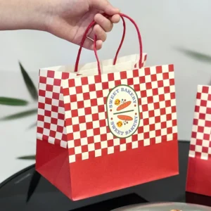 Custom Eco-Friendly Biodegradable Recyclable Kraft Paper Bags for Bread Dessert Bakery and Fast Food Takeaway Packaging