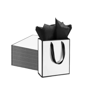 Custom Eco-Friendly Biodegradable White Card Paper Bags for Birthday Parties Baby Showers All-Purpose Use