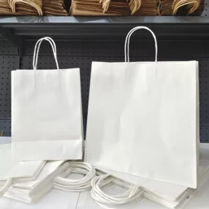 Custom Eco Friendly Brown Fast Food to Go Delivery Paper Bag Restaurant Takeout Packaging Take Away Kraft Paper Bag with Handle