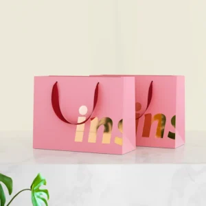 Custom Eco Friendly Classic Art Paper Bag UV Printed Unique Logo Cotton Rope Handles Recyclable Reusable Clothing