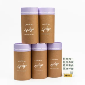 Custom Eco-Friendly Cylindrical Kraft Paper Tube Packaging with Custom Labeling for Tea and Flowers