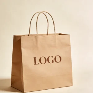 Custom Eco Friendly Disposable Biodegradable Recyclable Kraft Paper Restaurant Fast Food Noodle Takeaway Shopping Bag Custom