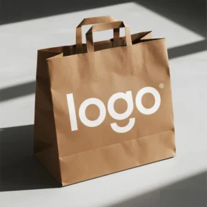 Custom Eco Friendly Disposable Recyclable Biodegradable Takeaway Packaging Fast Food Kraft Paper Bags Handles for Restaurant