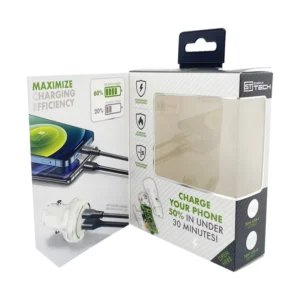 Custom Eco-Friendly Folding Paper Box with Magnetic Closure, Lid, and Clear Window for Fast Chargers and Electronics