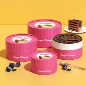 Custom Eco-Friendly Food Grade Baking Cake Dessert Kraft Paper Tube Cylinder Cardboard Box Canister