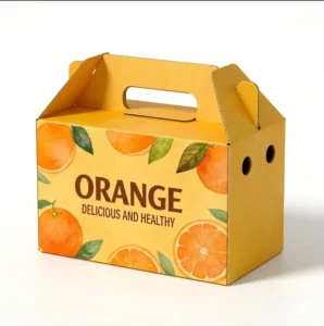 Custom Eco-Friendly Fruit Packaging Paper Carton with Handle Logo Printable for Oranges