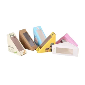 Custom Eco Friendly Heavy Duty Disposable Biodegradable Kraft Paper Slotted Boxes for Sandwich Takeaway Food Packaging
