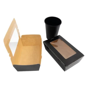 Custom Eco-Friendly Kraft Paper Food Box, Leak-Proof and Microwavable, for Sushi, Noodles, and Catering