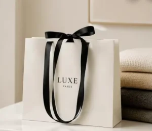 Custom Eco-Friendly Paper Gift Bags With Offset Printing Drawstring Handles Custom Sizes and Colors
