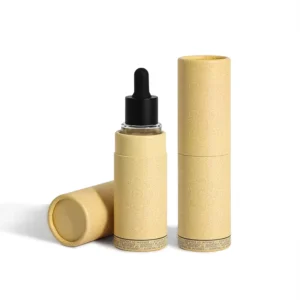 Custom Eco-Friendly Round Cardboard Canister Kraft Paper Tube for Essential Oil, Perfume, and Cosmetic Bottles