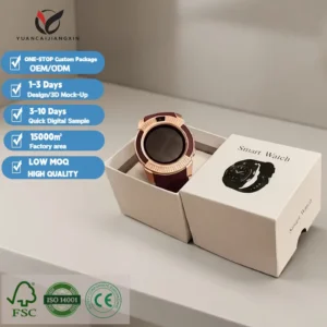 Custom Eco-Friendly Smart Watch Packaging Box with EVA and Paper Card Insert, ODM and OEM