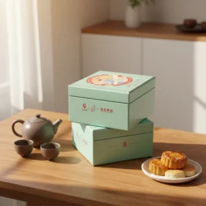 Custom Eco-Recyclable Double-Eyelids Tea, Mooncake, and Chewing Gum Wallet Box, Pearl Paper Rigid Gift Box, Matt Lamination