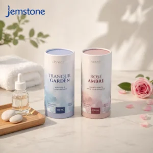 Custom Eco-friendly Aroma Diffuser Round Kraft Cardboard Tube Luxury Silver Stamping Room Spray Cylinder Paper Tube Packaging