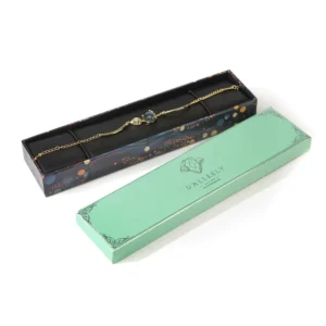 Custom Embossed Logo Paperboard Jewelry Packaging Box with Sponge Insert, UV Coating, Matte Lamination, and Recycled Materials