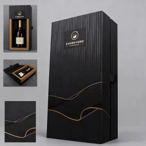 Custom Embossed Paper Wine and Liquor Gift Box, Cardboard Magnetic Box