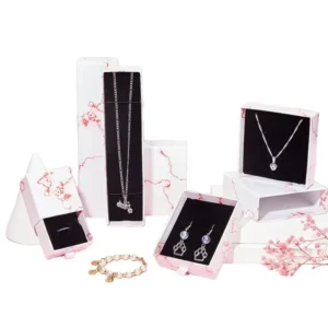 Custom Embossed Rigid Cardboard Sliding Drawer Jewelry Box with Velvet Lining for Women’s Necklaces