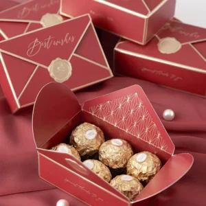 Custom Envelope Folding Wedding Candy Box Party Favor Gift Box for Chewing Gum Sushi Potato Chips