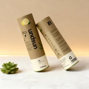 Custom Essential Oil Bottle Paper Tube Eco Round Cardboard Cylinder Packaging for Aromatherapy Oils