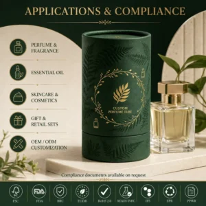 Custom FSC Kraft Paper Cylinder Tube for Perfume and Cosmetic Packaging