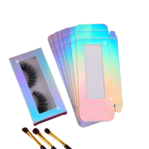 Custom False Eyelashes Makeup Packaging Box Laser Hologram Cosmetic Paper Box