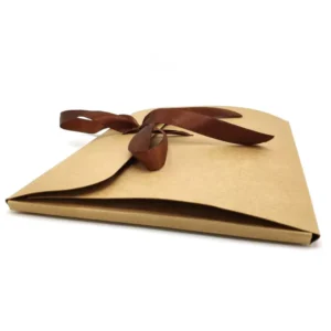 Custom Flat-Folding Kraft Paper Envelopes with Ribbon