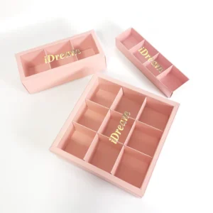 Custom Foil Logo Matte Lamination Embossed Chocolate Bonbom Macaron Gift Box With Sponge Lining Magnetic Closure