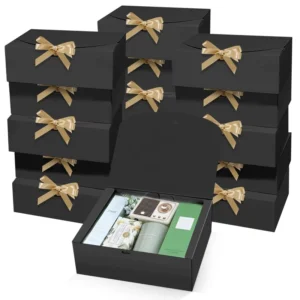 Custom Fold Paper Gift Box with Ribbon for Lipstick and Bridesmaid Proposals