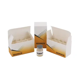 Custom Foldable Embossed Color-Printed Self-Erecting Paper Packaging Box for Medical Injection Vials