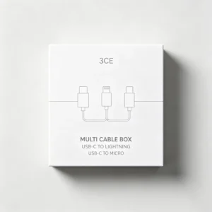Custom Foldable Flat Pack Recycled Paper Box with Spot UV Finish for Mobile Chargers and Power Adapters