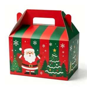 Custom Foldable-Handle Paper Gift Box for Cake, Snack, Beverage, and Food