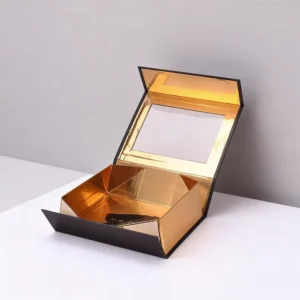 Custom Foldable Magnetic Paper Gift Box with Clear Front Window