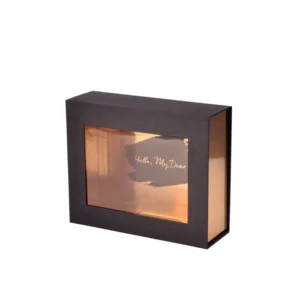 Custom Foldable Magnetic Paper Gift Box with Clear Window