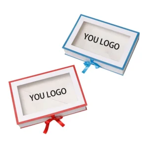 Custom Foldable Paper Box with Clear PVC Window, Recyclable