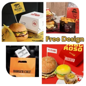 Custom Foldable Space-Saving Disposable Paper Hamburger Box for Restaurants