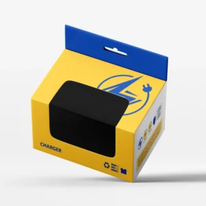 Custom Folding Hanging Paper Packaging Box with Clear Window for Chargers, Cables, and Earphones