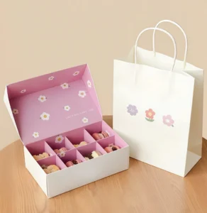Custom Food Candy Paper Box For Macarons Chocolate Luxury Cute Gift Boxes And Paper Bag Cake Candy Boxes