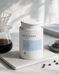 Custom Food-Grade Airtight Coffee Paper Tube Canister with Sealing Lid for Ground Coffee Powder