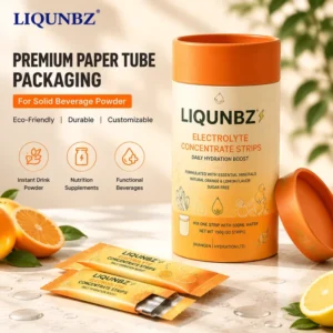 Custom Food Grade Cylinder Cardboard Paper Box Tube Packaging for Probiotic Powder Dietary Supplement Canister