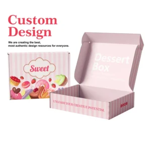Custom Food Grade Foldable Paper Packaging Box for Bread, Pastry, Donuts, Macarons, Cake, and Cookies